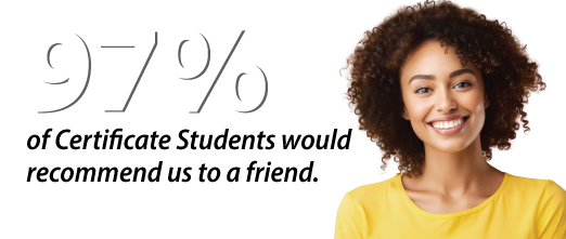 96% of certificate students recommend to a friend