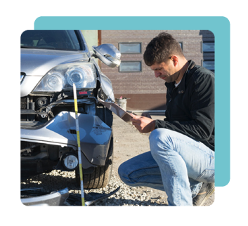 Insurance Claims Adjuster looking at FAQs